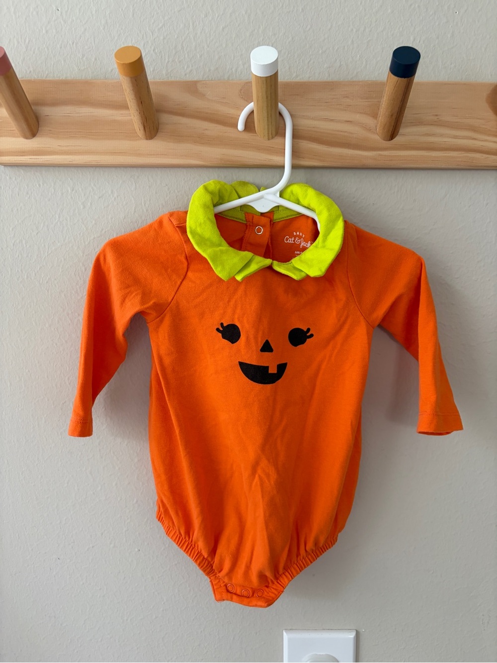 Cat & Jack Orange Pumpkin Collar Bodysuit